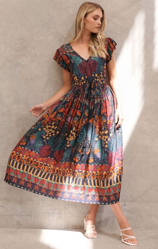 Holmes_Fallon-TropicalPrintElasticWaistDress-Blackprincessbazaar1