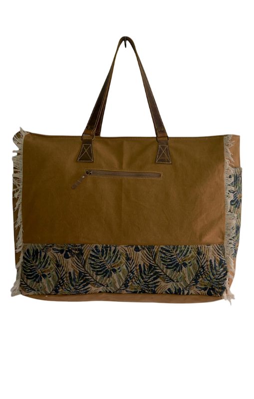 Hopofly canvas and leather mosaic. weekender bag princess bazaar1