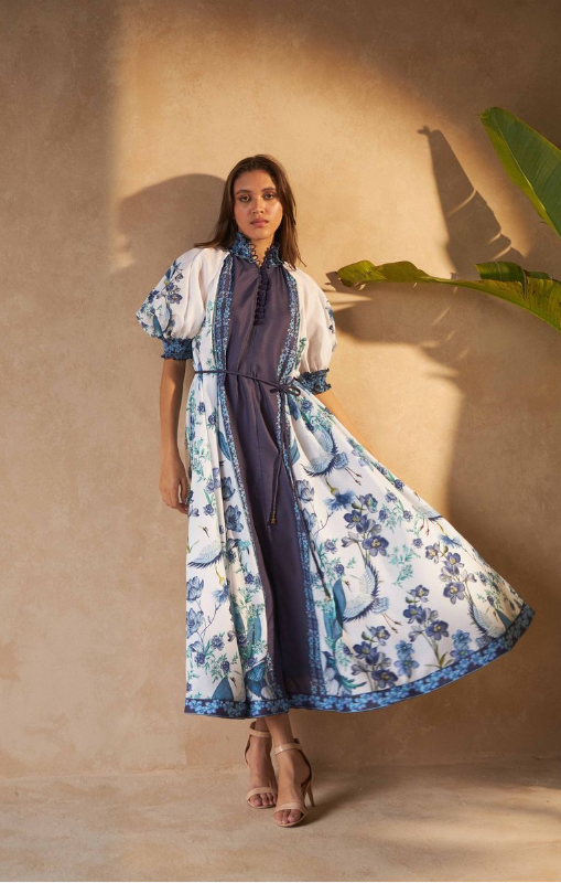 INOA - Alka DRESS - FLOWERS BLU