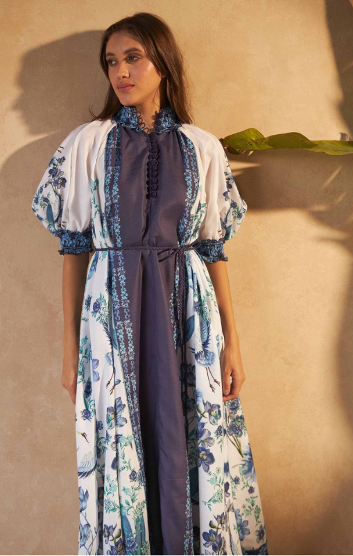 INOA - Alka DRESS - FLOWERS BLU