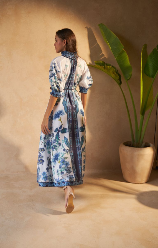 INOA - Alka DRESS - FLOWERS BLU