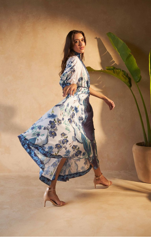 INOA - Alka DRESS - FLOWERS BLU