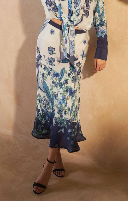 INOA - CAMELIA SKIRT - FLOWERS BLU