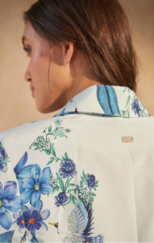 INOA - Dantura Blazer - FLOWERS BLU