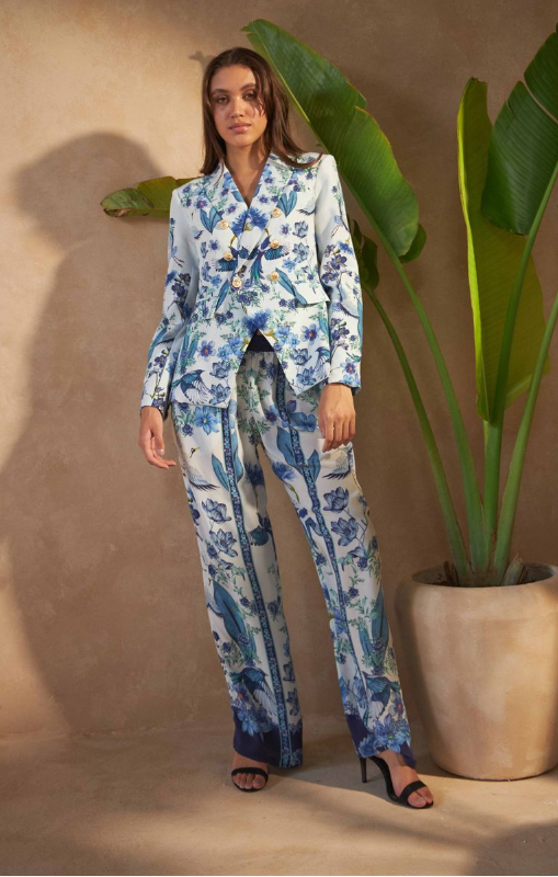 INOA - Dantura Blazer - FLOWERS BLU