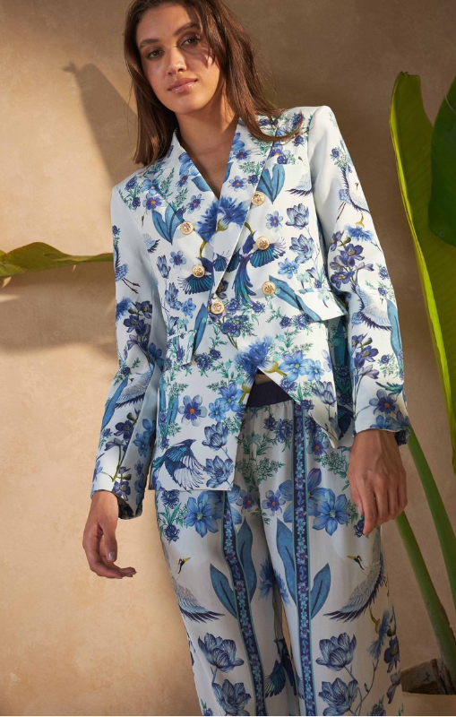 INOA - Dantura Blazer - FLOWERS BLU