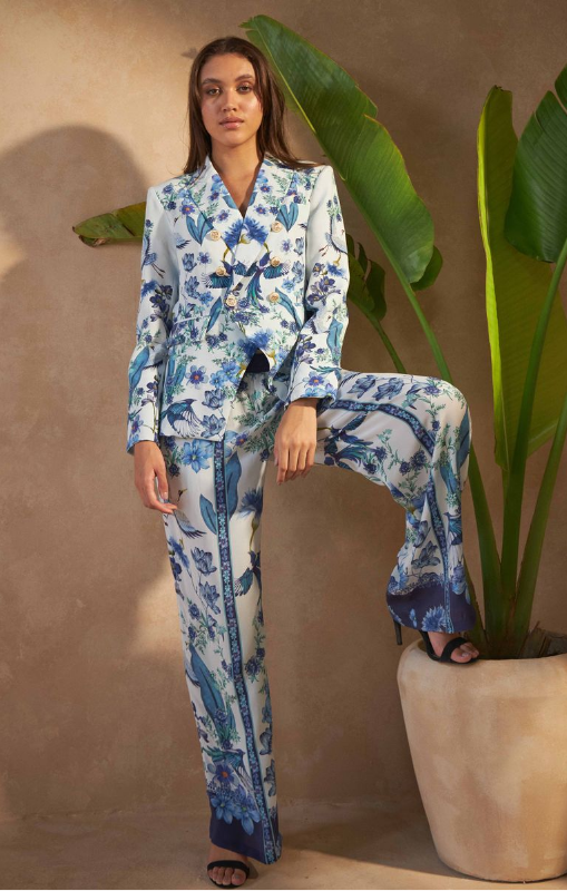 INOA - Dantura Blazer - FLOWERS BLU