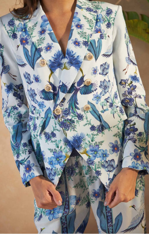 INOA - Dantura Blazer - FLOWERS BLU