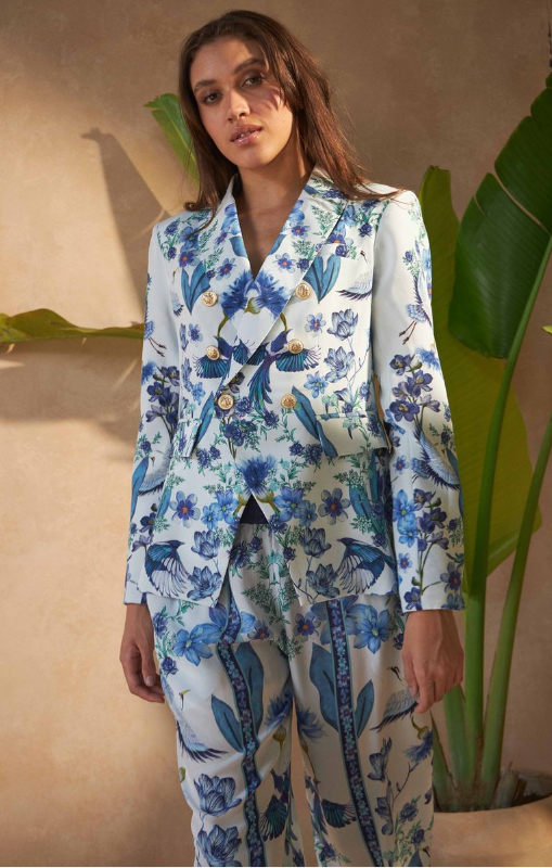 VINOA - Dantura Blazer - FLOWERS BLU