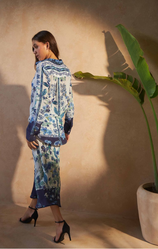 INOA - LAMIUM TOP - FLOWERS BLU