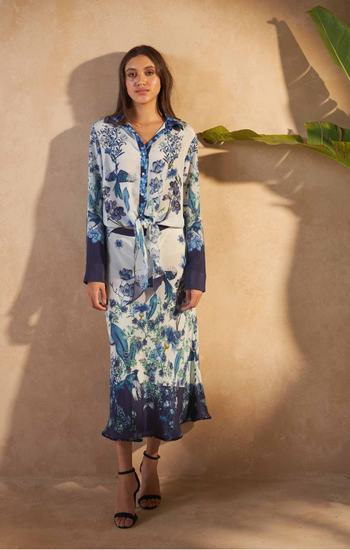 INOA - LAMIUM TOP - FLOWERS BLU