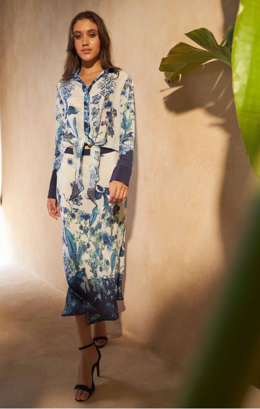 INOA - LAMIUM TOP - FLOWERS BLU