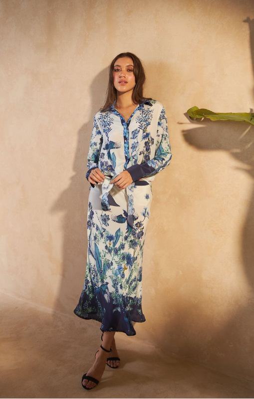 INOA - LAMIUM TOP - FLOWERS BLU