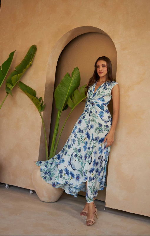 INOA - THEODORA DRESS - FLOWERS BLU