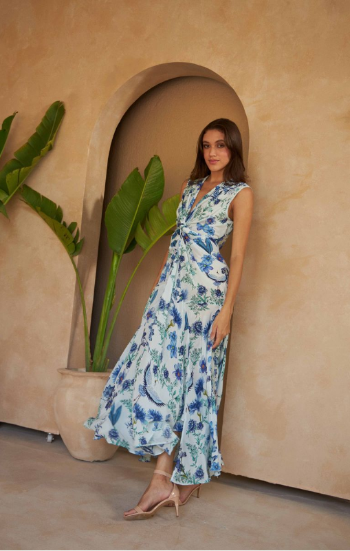 INOA - THEODORA DRESS - FLOWERS BLU