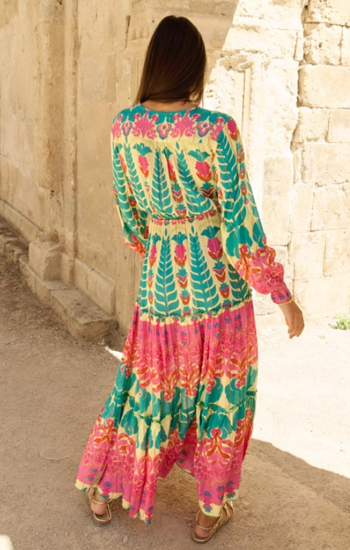 Piti Cuiti - Ipanema Aqua Dress with Sleeves - I138 - last one