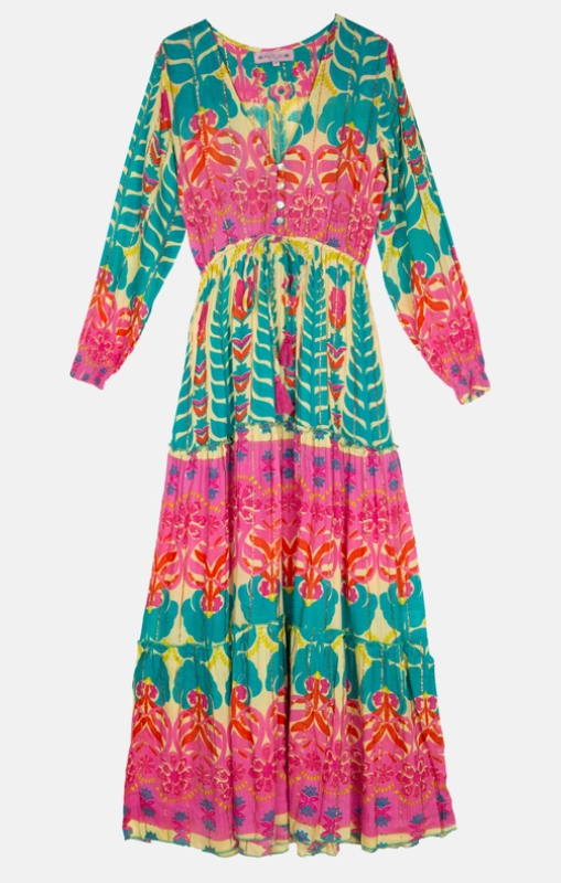 Piti Cuiti - Ipanema Aqua Dress with Sleeves - I138 - last one