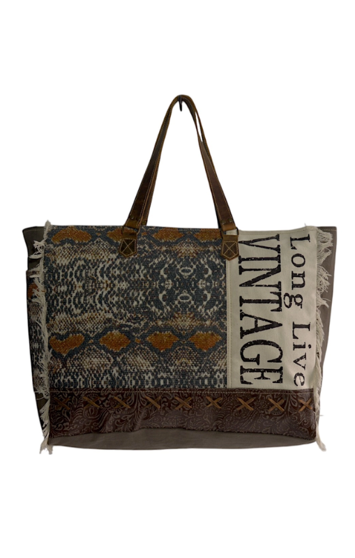 Hopofly - Canvas & Leather Trendoria Weekender Bag - JH-6048