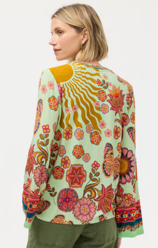 Janie Favorite flare sleeve crew neck endora scarf johnny was princess bazaar