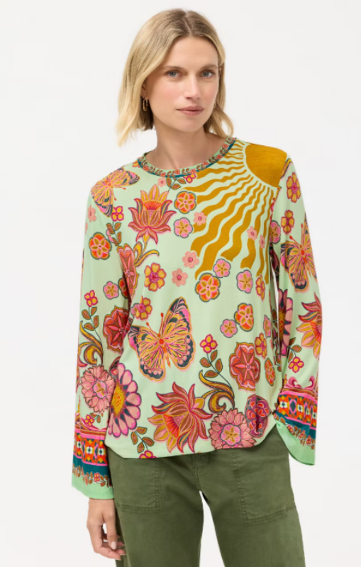 Janie Favorite flare sleeve crew neck endora scarf johnny was princess bazaar