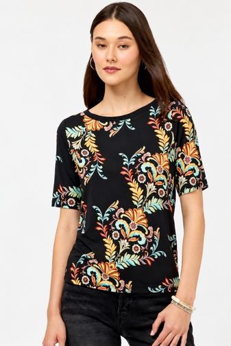 Johnny Was - Janie Favorite short sleeve T - Solana Scarf