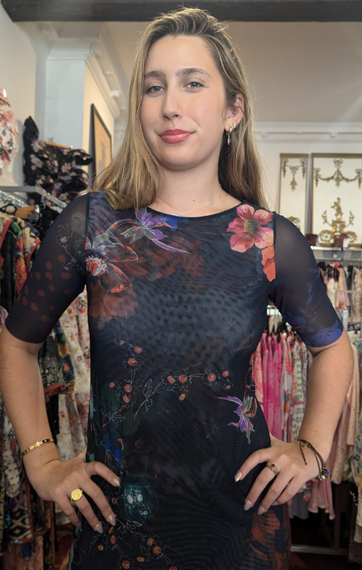 Johnny Was - Astrid Mesh Midi Dress - Midnights