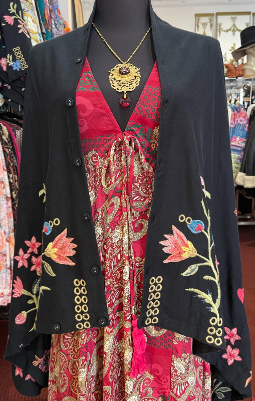 JohnnyWas-ButtonNeckDrapedCardigan-Georgia-Blackprincessbazaar