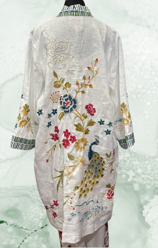 Johnny Was - Linen Kimono Coat - Celina - White - last one