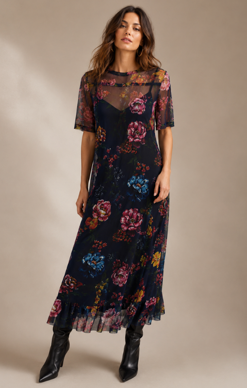 JohnnyWas-MeshElbowSleeveAsymmetricHemDress-Ollieprincessbazaar