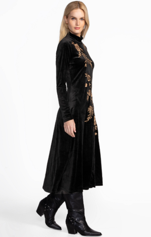 JohnnyWas-StretchVelvetMockNeckDress-Lenon-BlackPRINCESSBAZAAR1