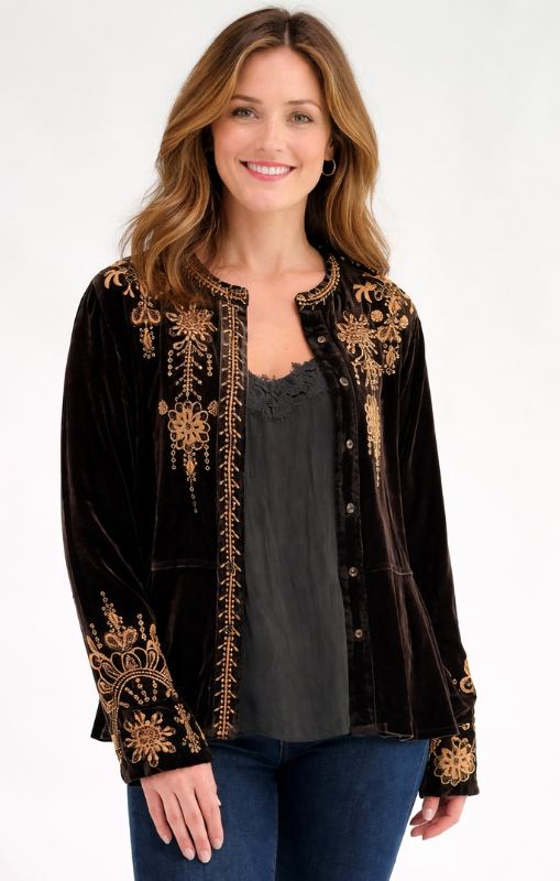 JohnnyWas-VelvetPeplumJacket-Marik-ChocolatePRINCESSBAZAAR1