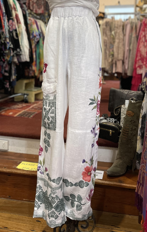 Johnny Was - Wide Leg Cargo Pant - Dacie - White