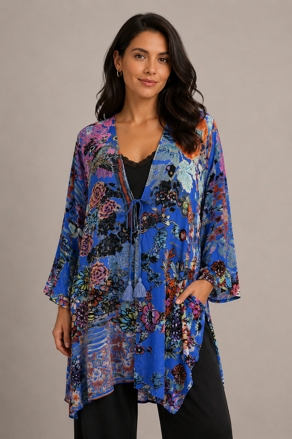 Johnny Was - Lotte Kimono - Dreamer Blue - last one