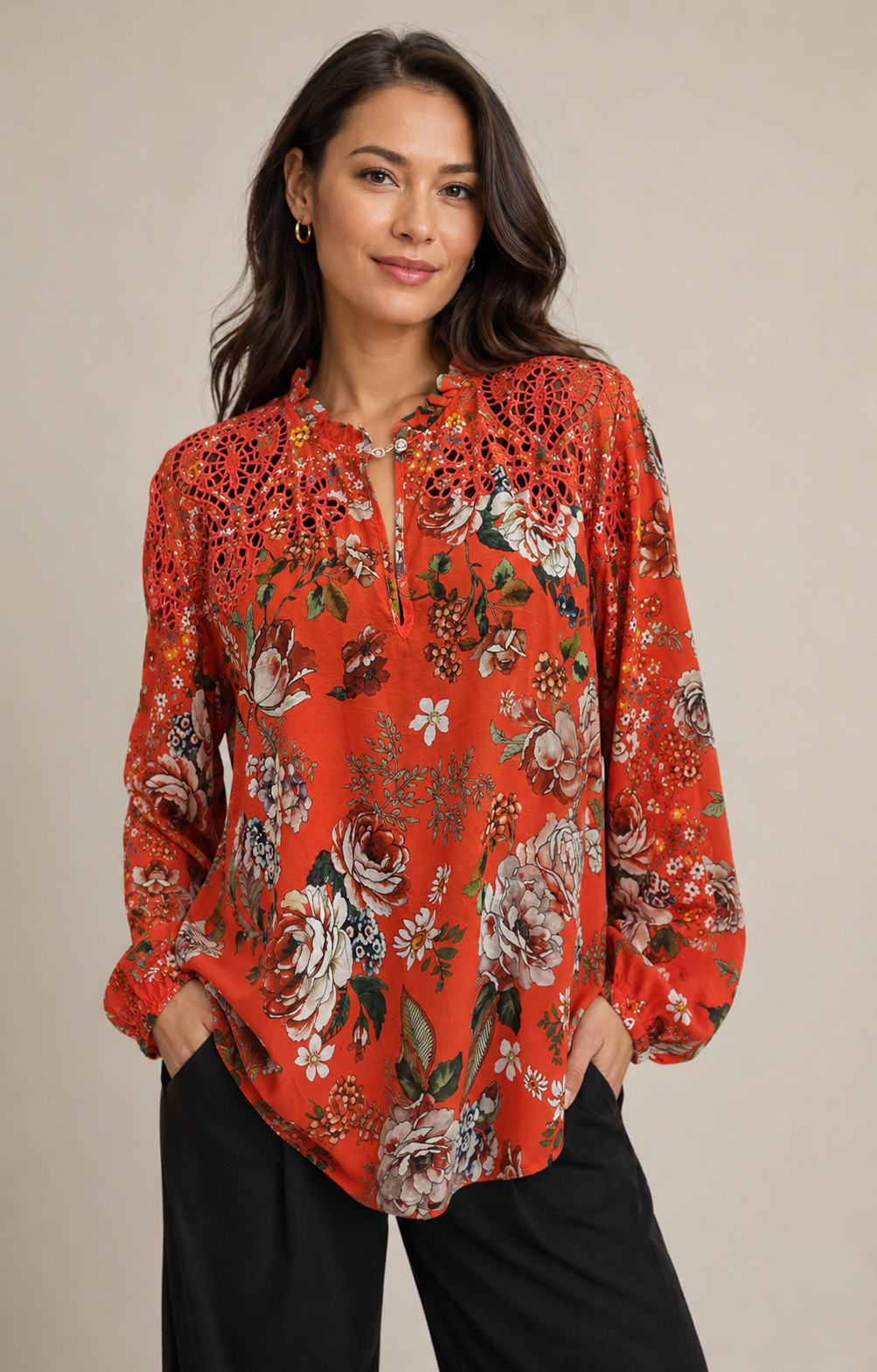 Johnny Was - Neeka Tunic - Attar - Firey Print