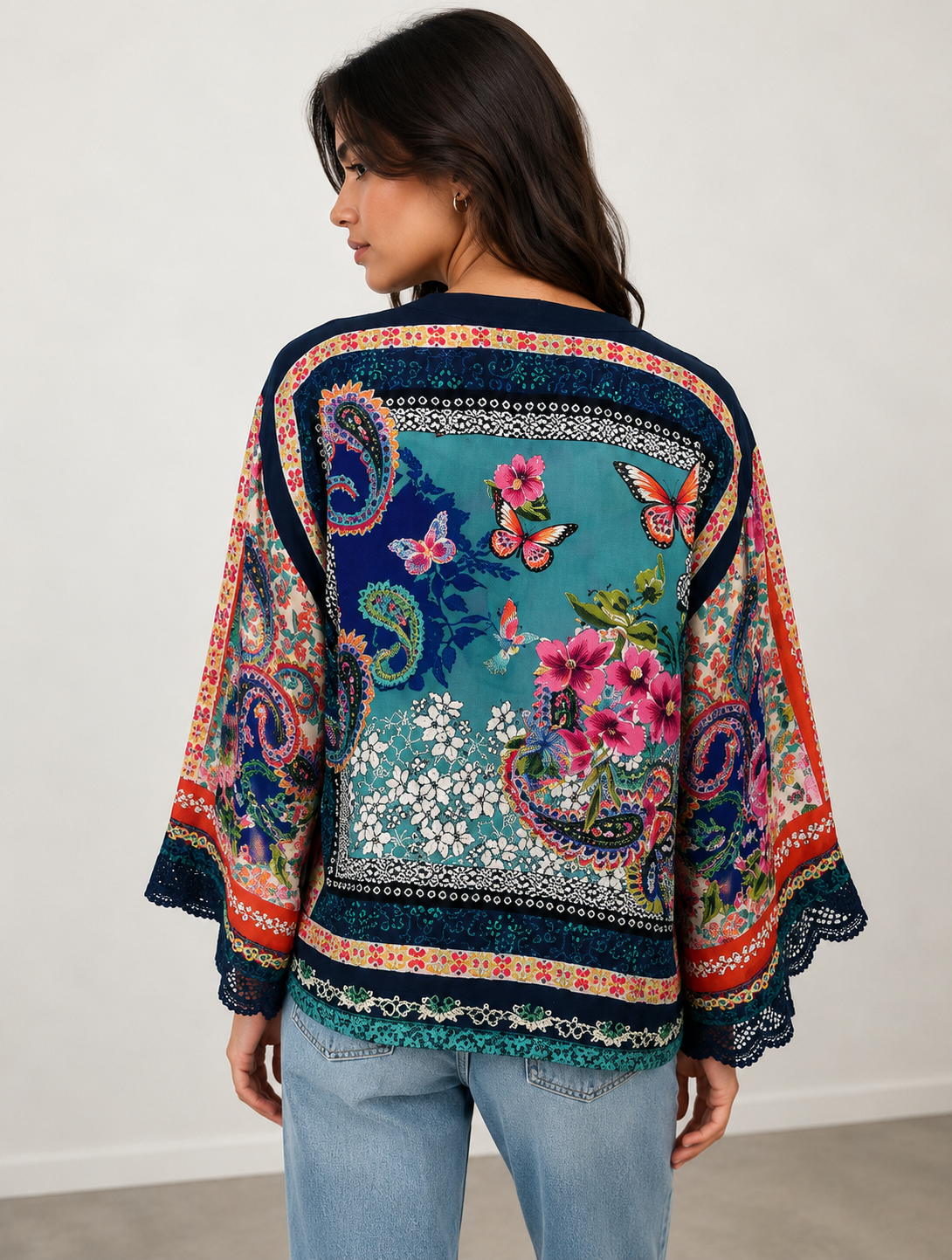 Johnny Was - ROMANA SHORT KIMONO - Romana Scarfprincess bazaar