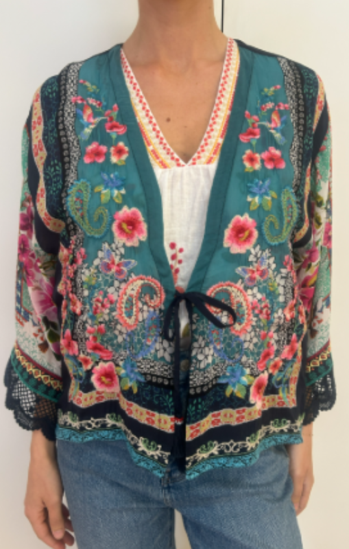 Johnny Was - ROMANA SHORT KIMONO - Romana Scarfprincess bazaar2