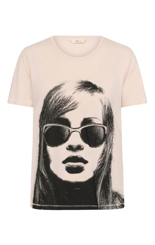 Joliy Tshirt Black sunglass girl cream princess bazaar