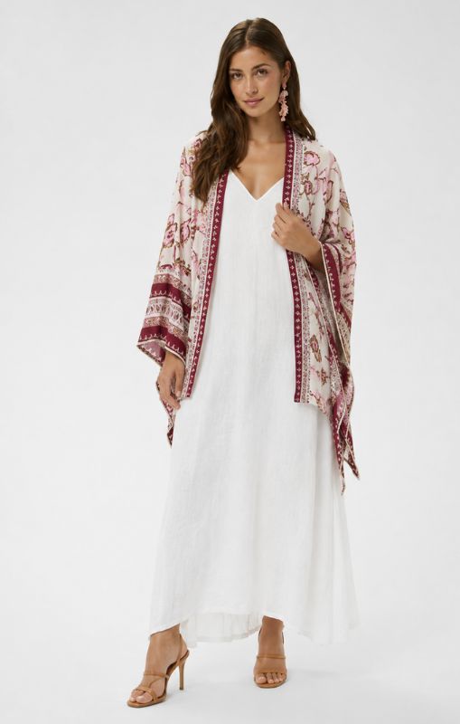 Cream - Kamoil Kimono - Pink Flower