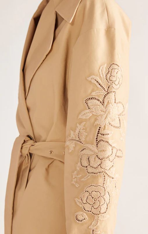 MOS - Louise Embroidery Trench - Beige