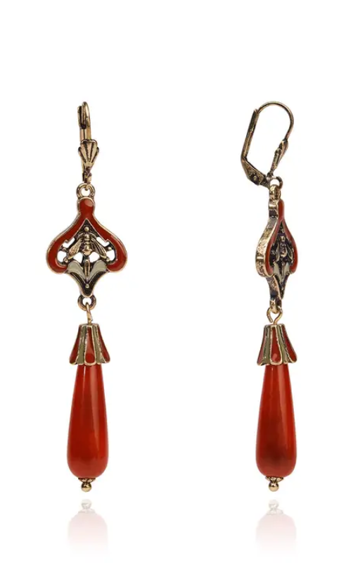 Lovett_Co-VintageStyleRedAgateEarrings-NaturalStoneLongDropEarrings-11850princessbazaar1