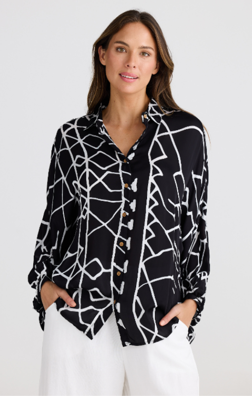 Shanty - MILANO SHIRT - BLACK INDUS - SH24223-2 - last one