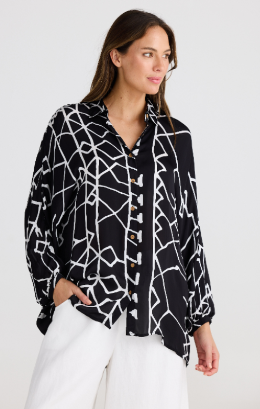 Shanty - MILANO SHIRT - BLACK INDUS - SH24223-2 - last one