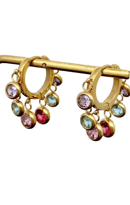 MIO65504 crystal huggie earrings princess bazaar