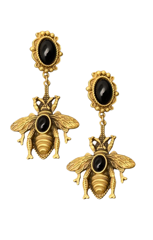 MIO65504 vintage large bee earrings princess bazaar