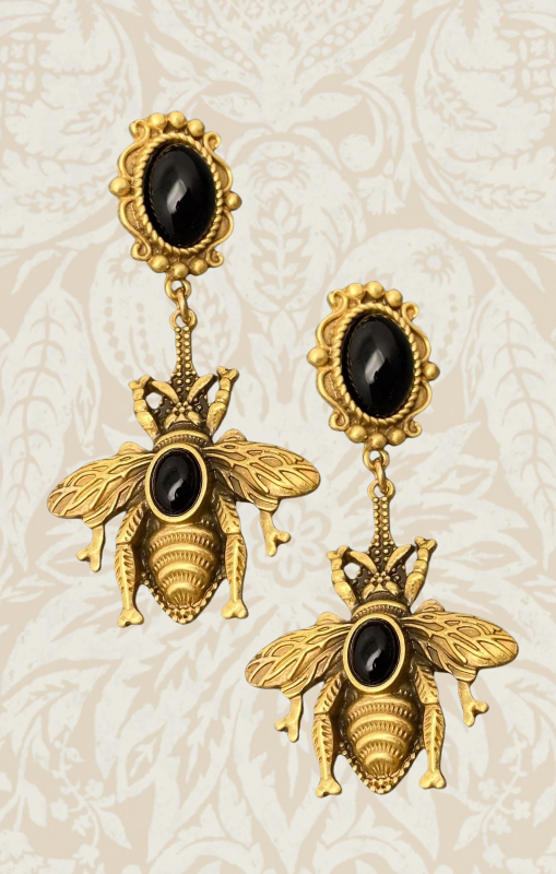 MIO65504 vintage large bee earrings princess bazaar