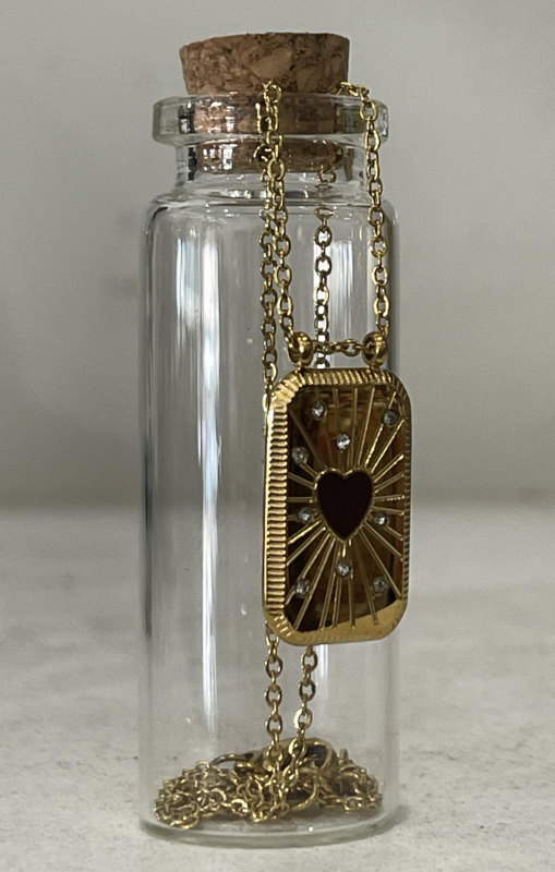 MIO66788C Heart w diamontes necklace princess bazaar