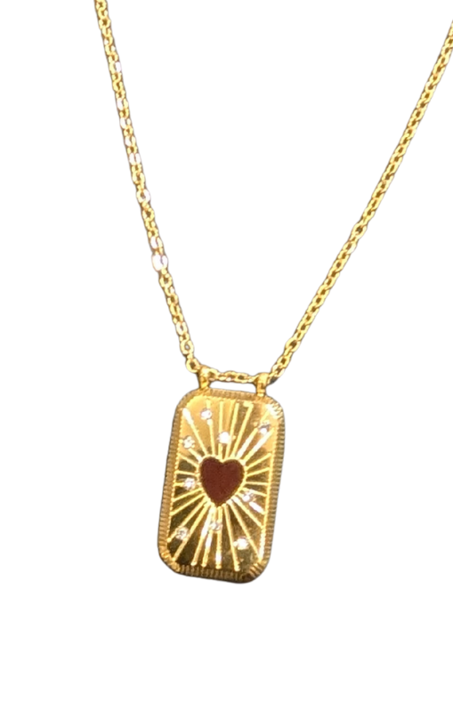 MIO66788C Heart w diamontes necklace princess bazaar