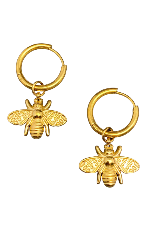 MIO67747 petite bee huggie earrings princess bazaar
