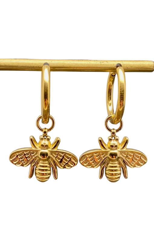 MIO67747 petite bee huggie earrings princess bazaar