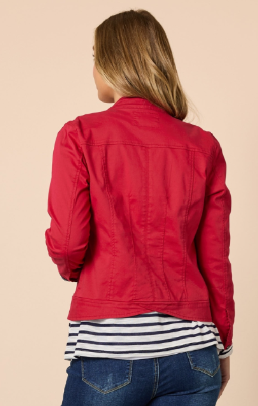 Maggie denim jacket red 44017 threadz princess bazaar